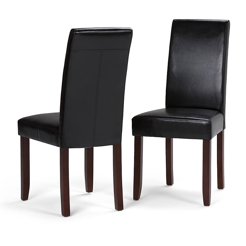 Front. Simpli Home - Acadian Parson Dining Chair (Set of 2) - Midnight Black.