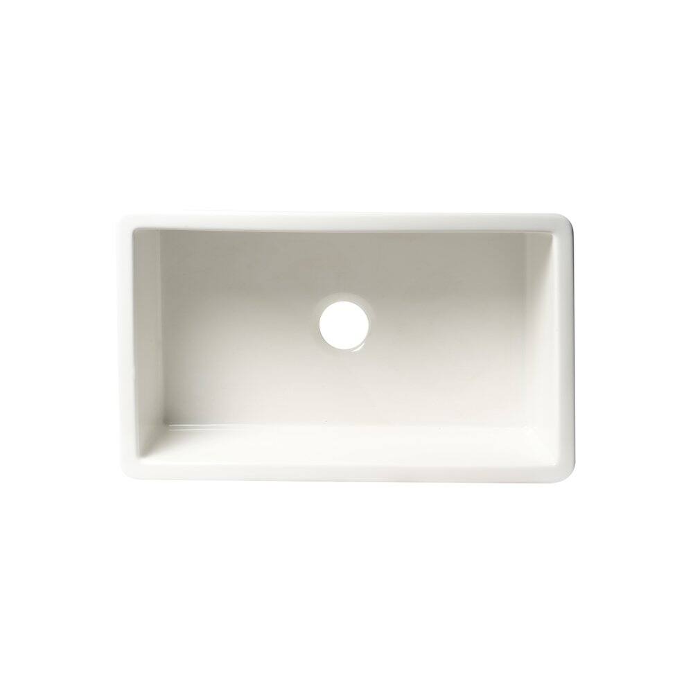 Alt View 6. Alfi - ALFI brand White 30 x 18 Fireclay Undermount / Drop In Kitchen Sink with Grid - White.