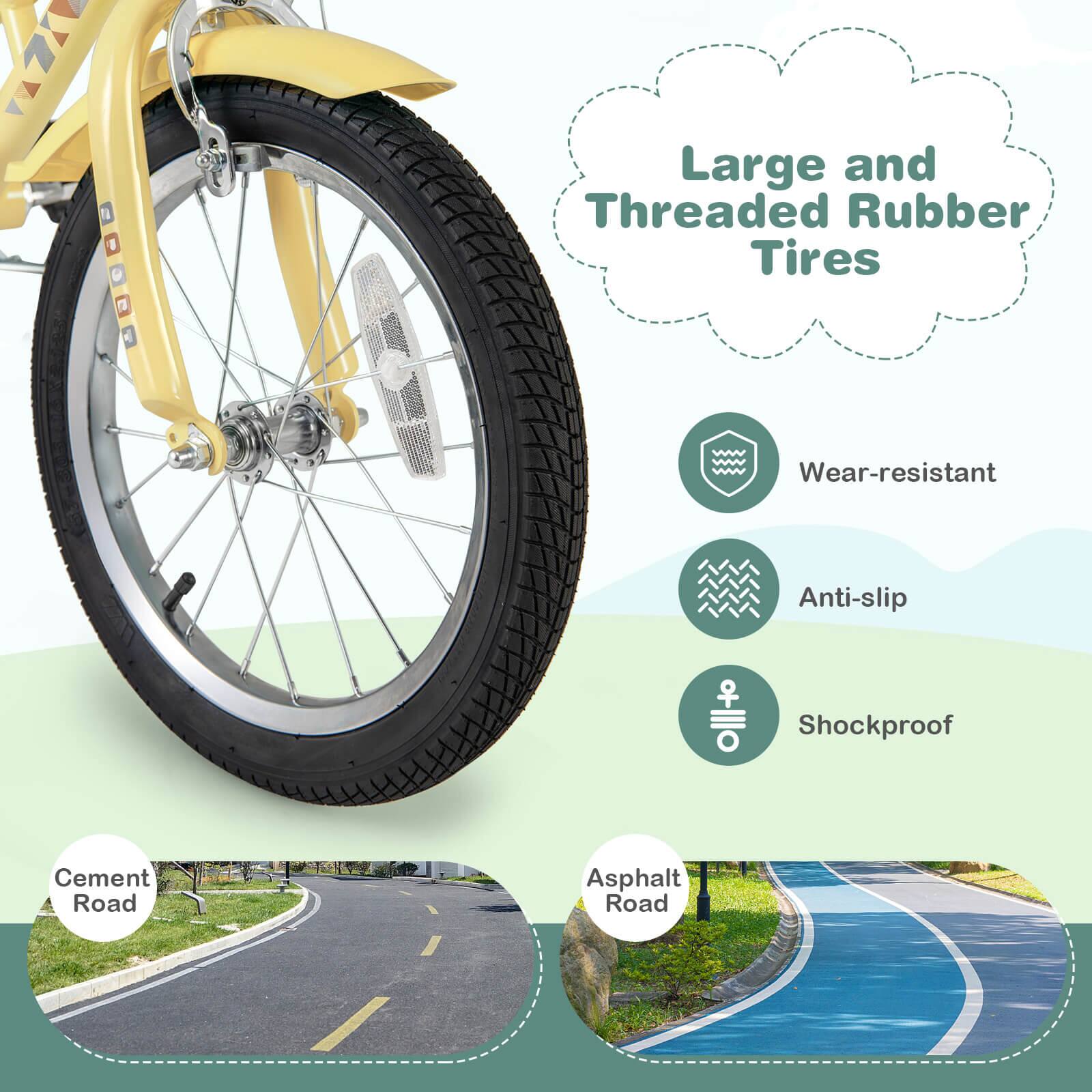 Large and Threaded Rubber Tires

- Wear-resistant
- Anti-slip
- Shockproof

Cement Road

Asphalt Road