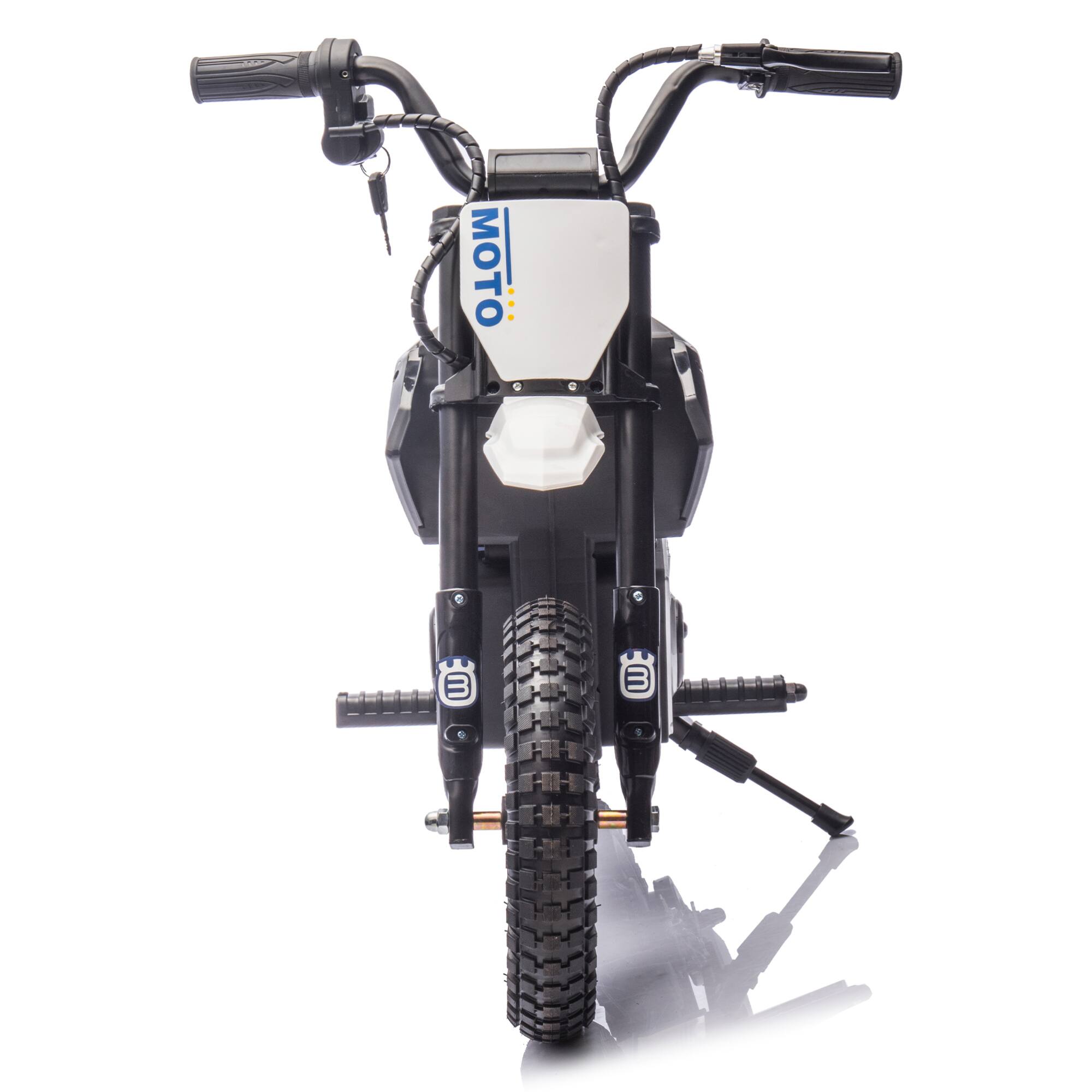 Alt View 6. ELEMENT ACE - 24V Electric Ride-On Motocross Motorcycle for Kids with 200W Motor, LED Lights, Bluetooth Music, and Adjustable Speeds - Black.