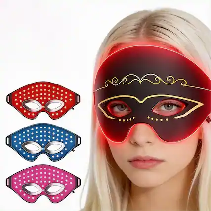 Front. Morfone - Red Light Thermal Eye Mask Tri-wavelength Multi-mode Infrared Eye Beauty Device - Black.