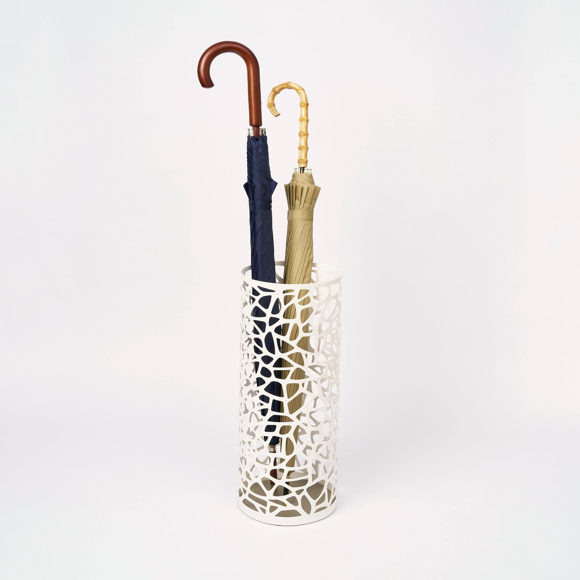 Alt View 1. Yamazaki Home - Umbrella Stand - Round - Steel - White.