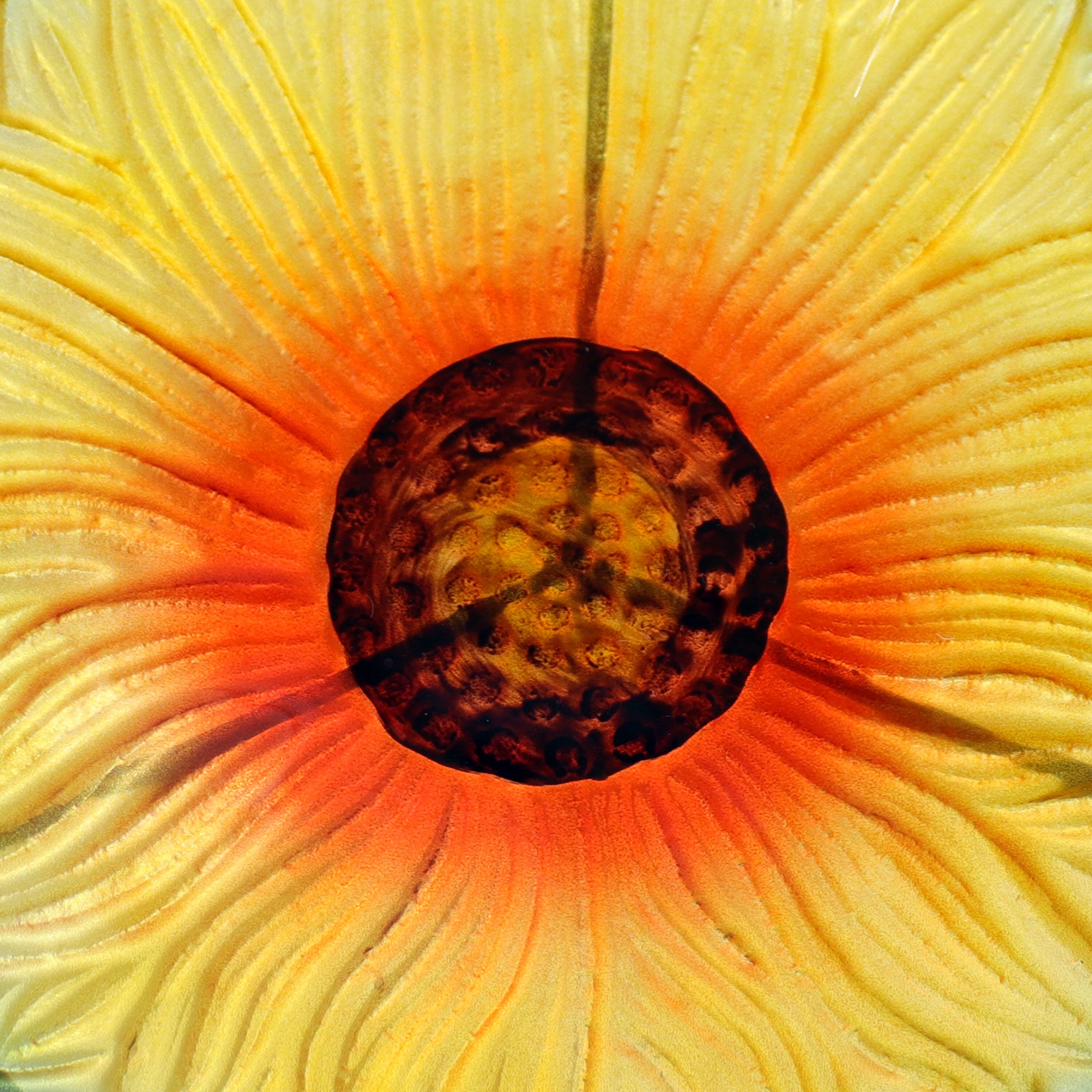 Alt View 5. Sunnydaze - Deck-Mounted Glass Bird Bath with Stake - Blooming Sunflower.