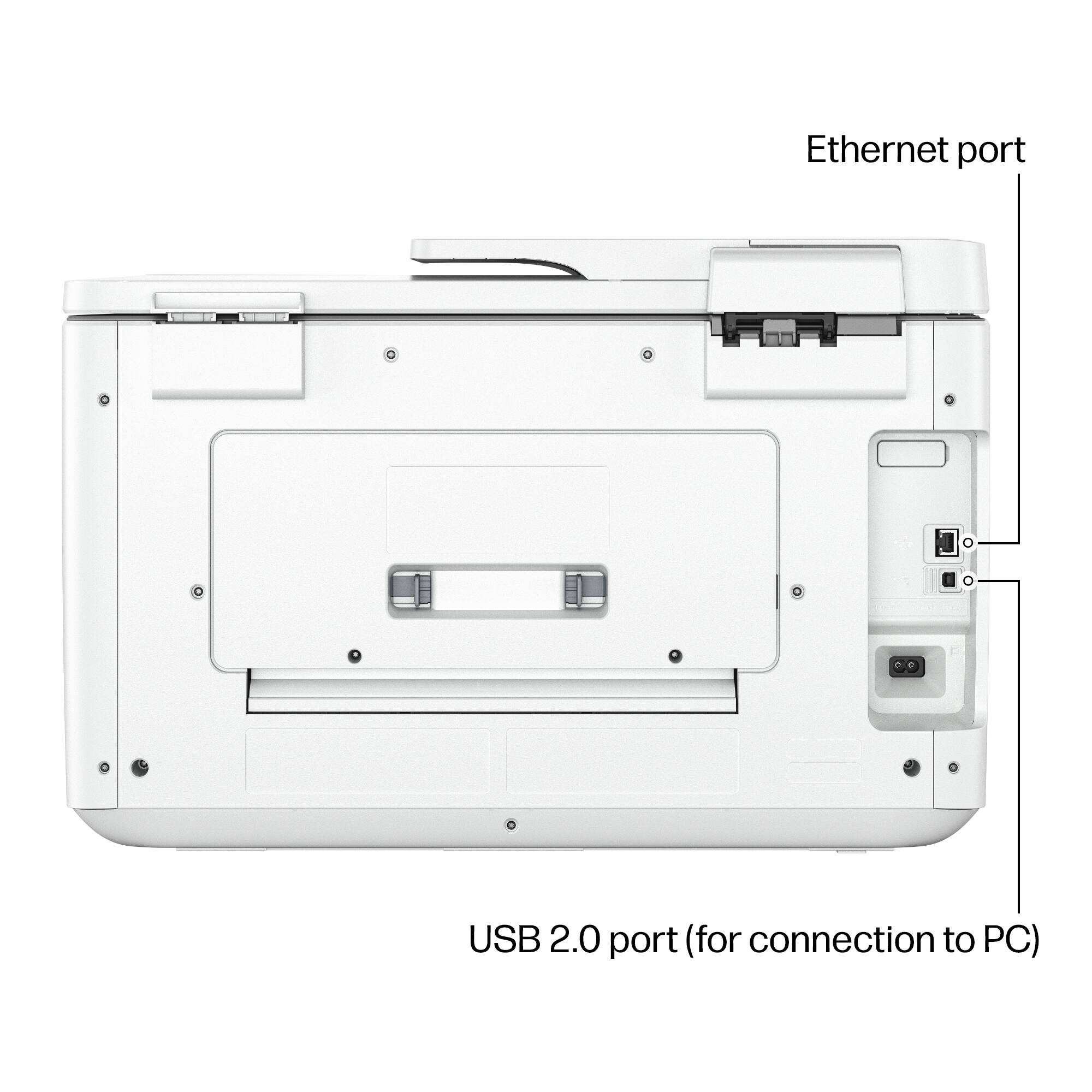 Ethernet port  
USB 2.0 port (for connection to PC)