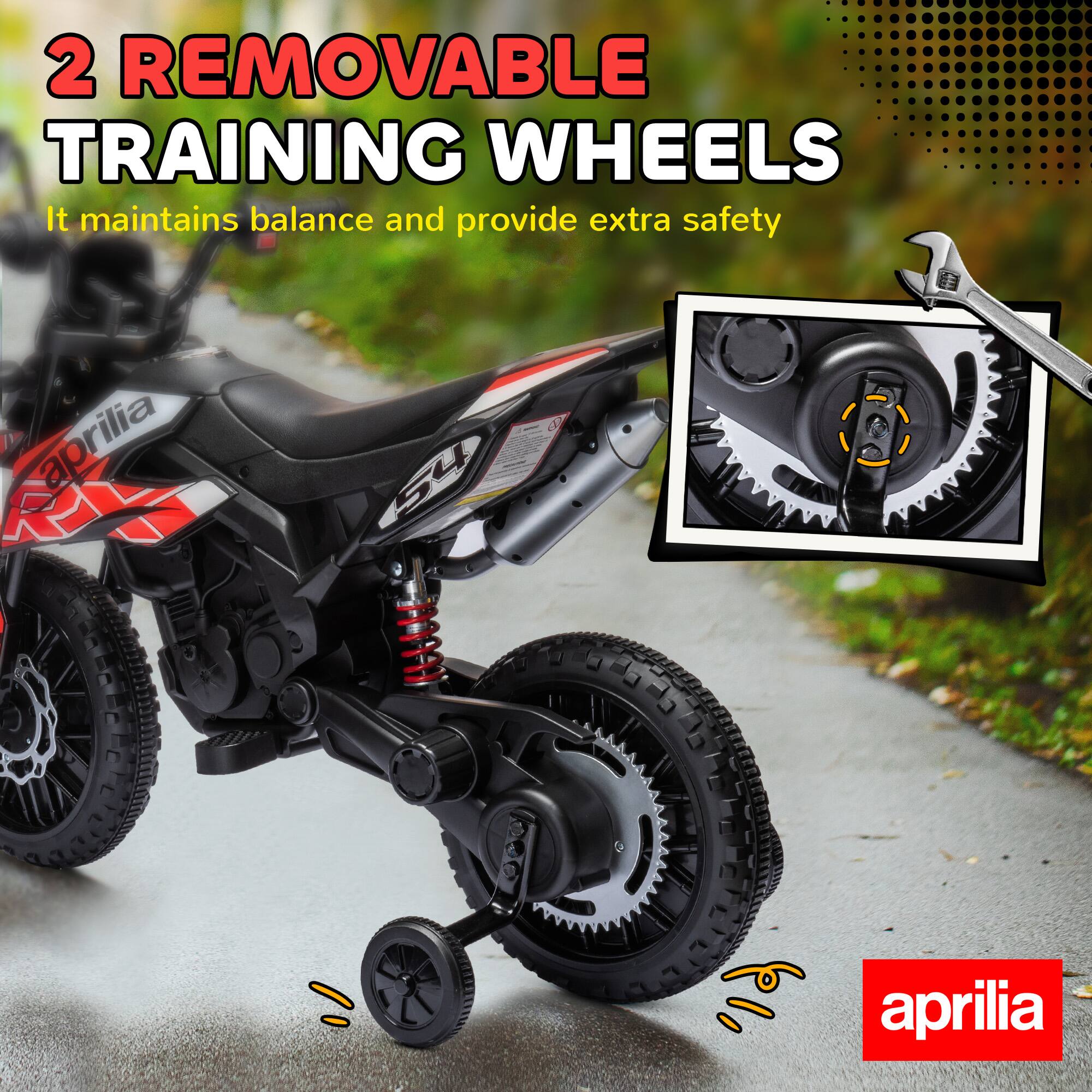2 REMOVABLE TRAINING WHEELS  
It maintains balance and provides extra safety