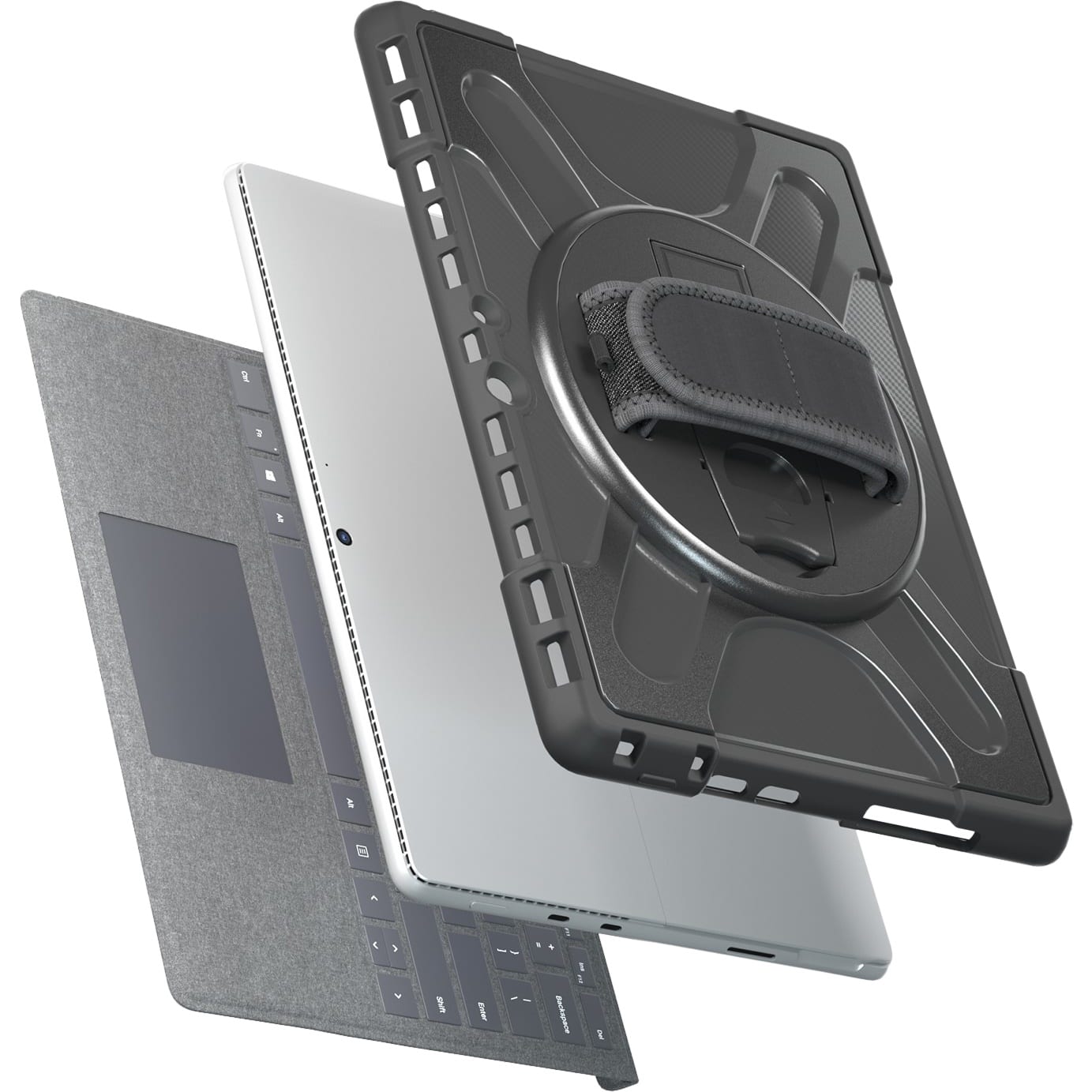 Alt View 16. SaharaCase - Raider Series Hand Strap Case for Microsoft Surface Pro 9, Pro 10, and Pro 11th Edition - Black.