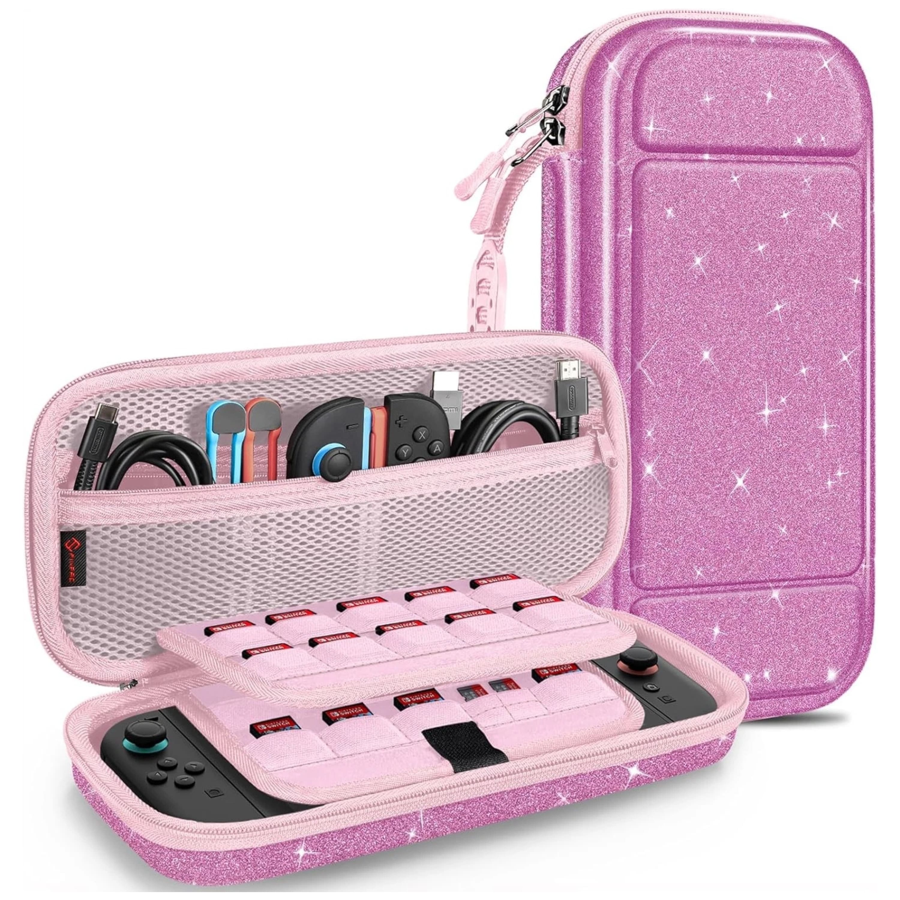 Kitcheniva - Travel Carry Case For Nintendo Switch 2 2025 Shockproof Hard Protective Cover - Glittering Purple