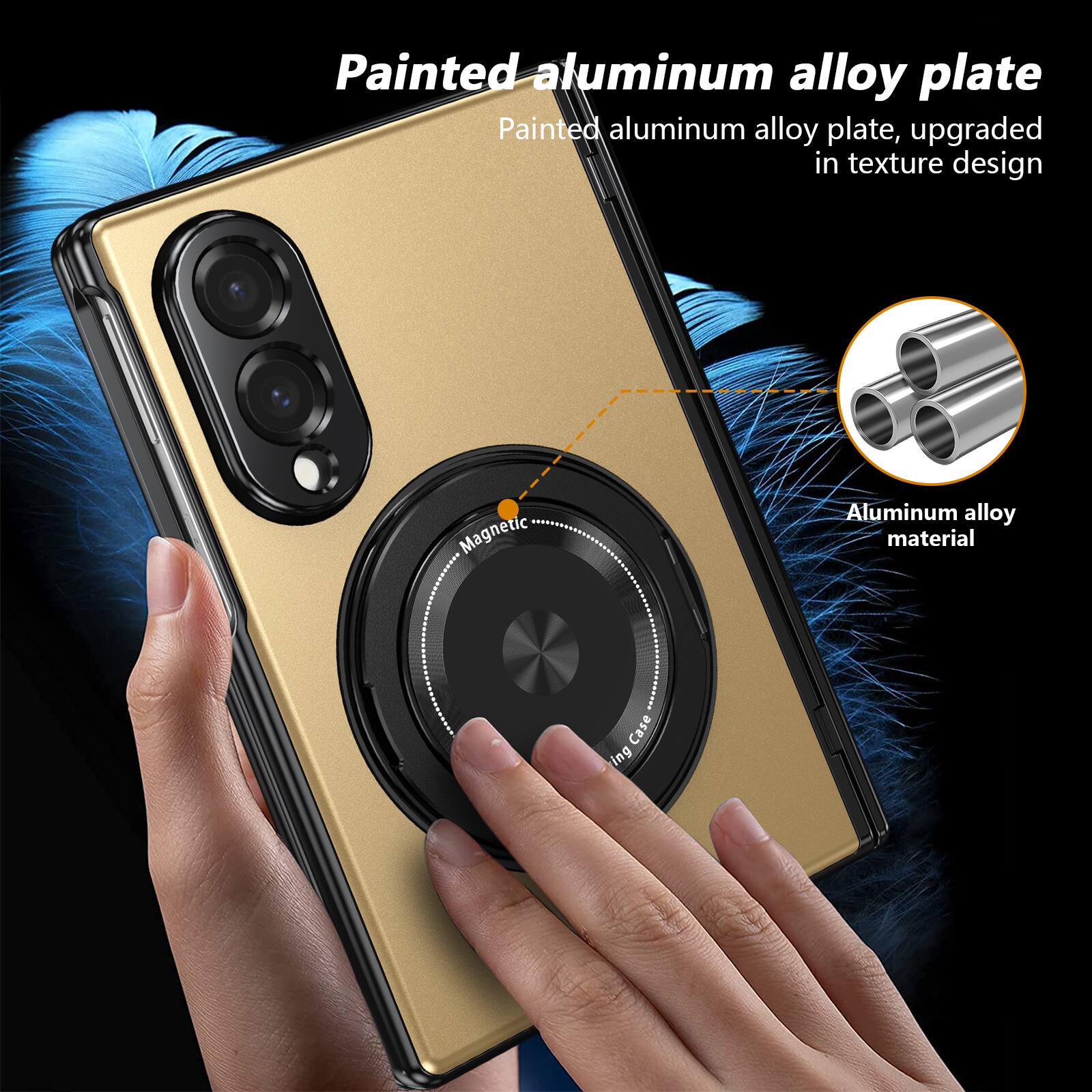 Painted aluminum alloy plate, upgraded in texture design  
Magnetic Aluminum alloy material  
Case