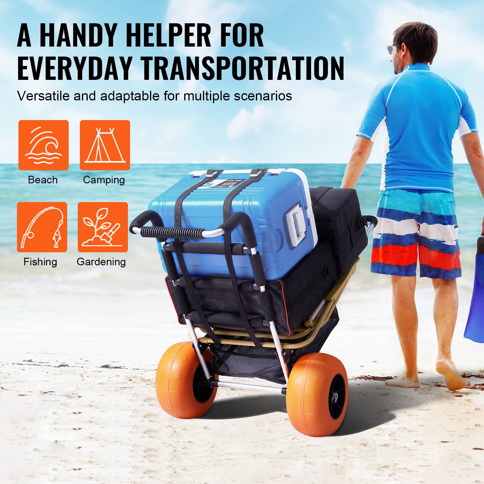 A HANDY HELPER FOR EVERYDAY TRANSPORTATION Versatile and adaptable for multiple scenarios

Beach
Camping
Fishing
Gardening
