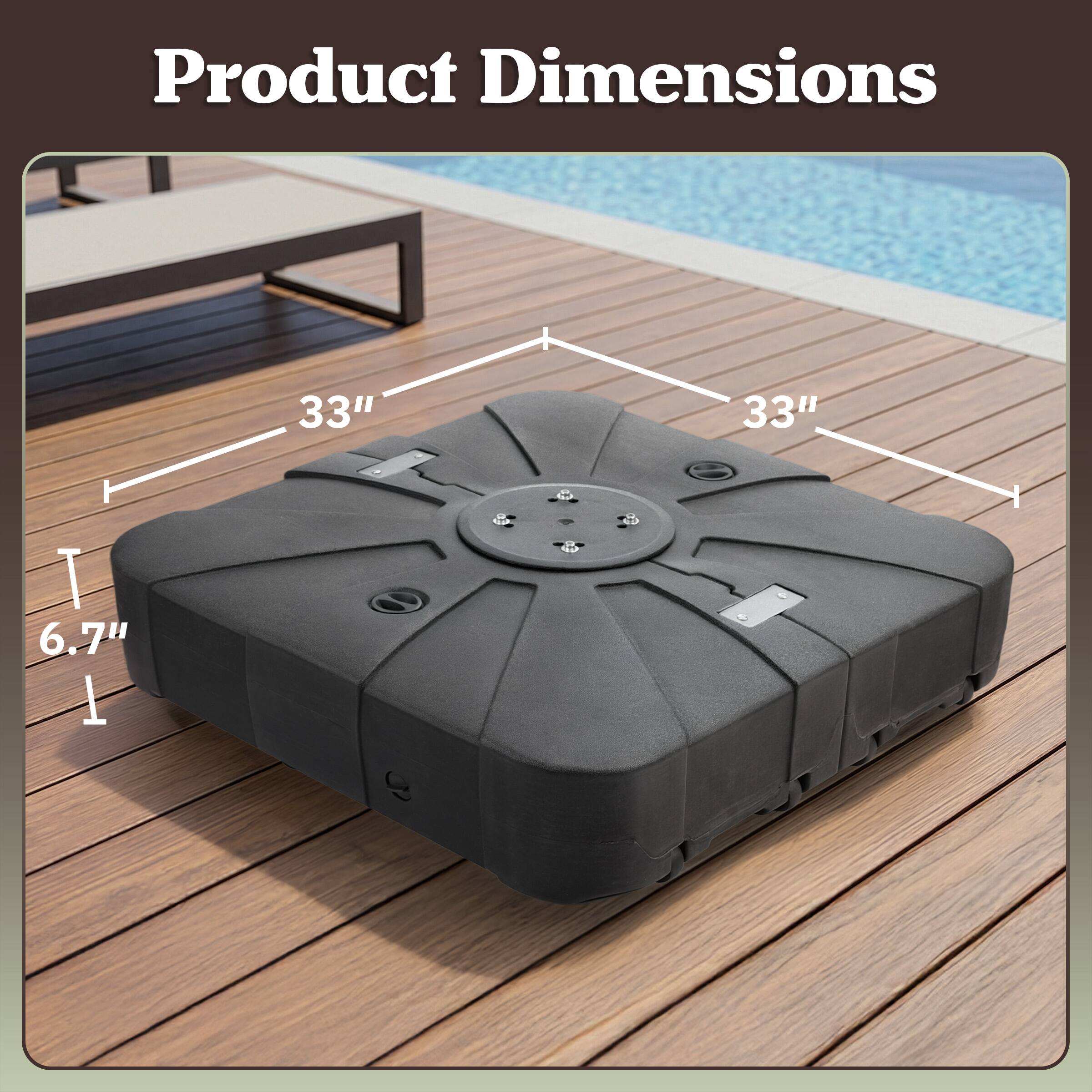 Product Dimensions: 33" x 33" x 6.7"