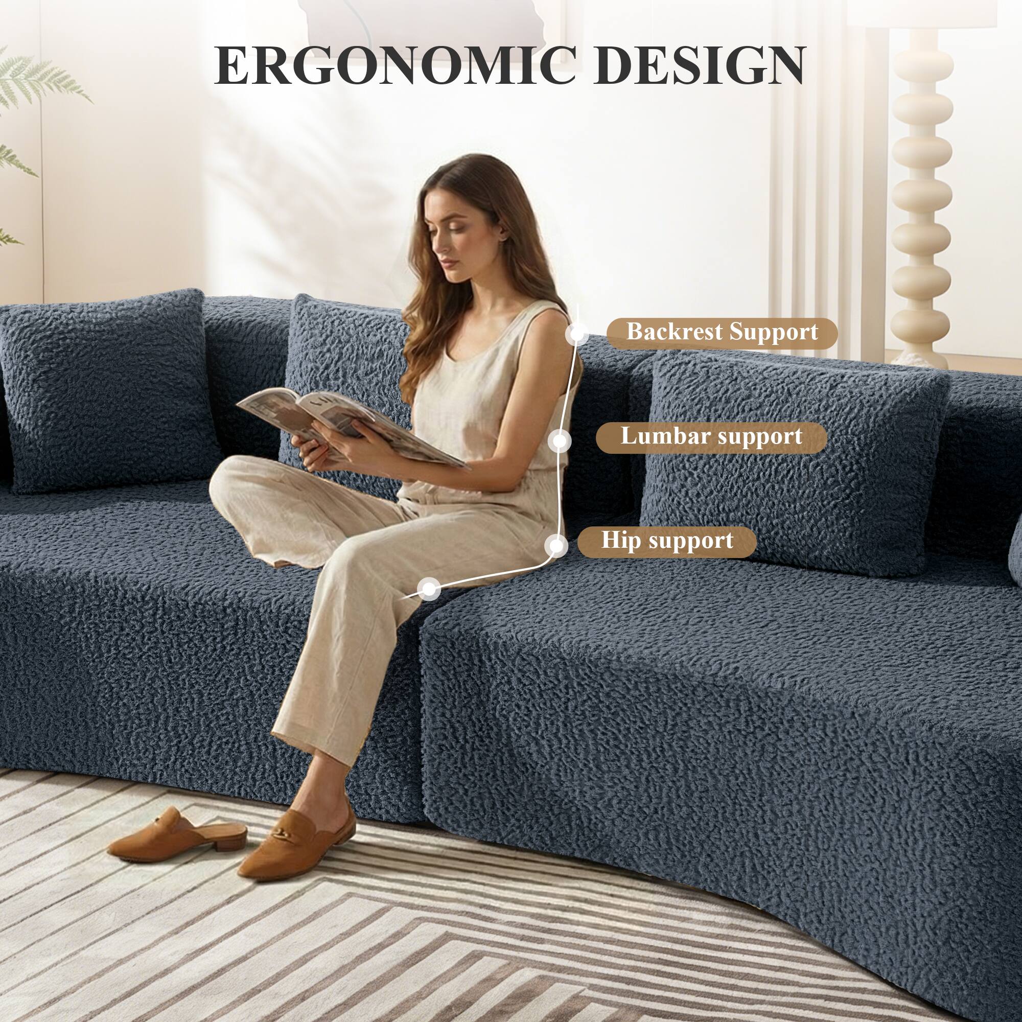 ERGONOMIC DESIGN

- Backrest Support
- Lumbar support
- Hip support