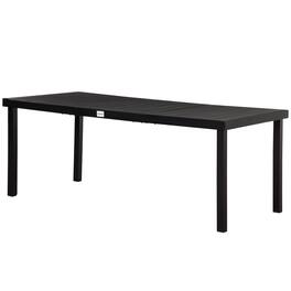 Outsunny - x 35" Outdoor Dining Table for 8 People, Rectangular Aluminum Frame Garden Table with All-Weather Faux Wood Top for Lawn - Black