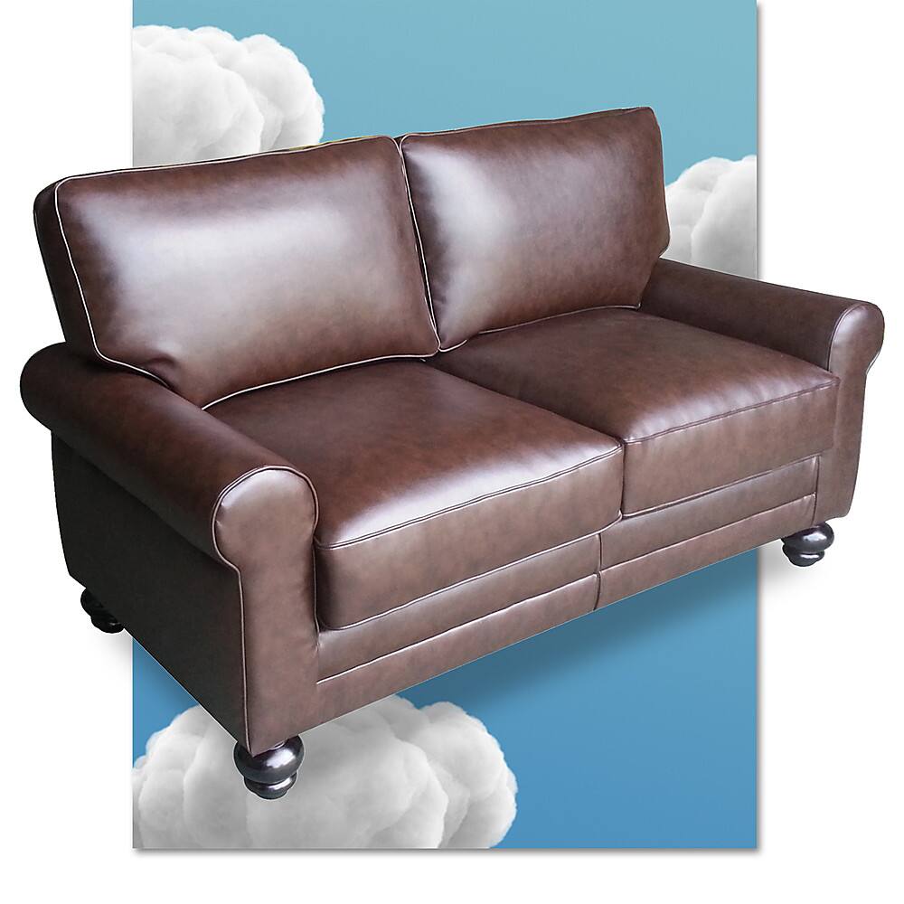 Angle. Serta - Copenhagen 61" Loveseat - Chestnut Brown.