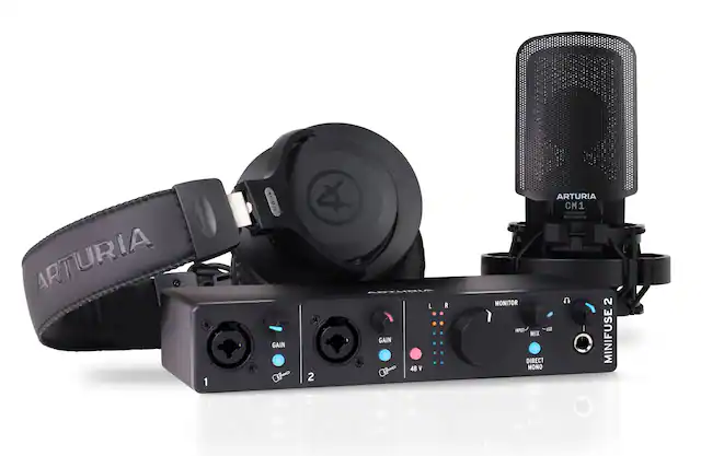 ARTURIA x 1
320- GAIN MIAJ A 2 S THRLE .
R GAIN 48 V 8A A MIAJ
ARTURIA CM1 1 Condenser Microphone
PD MONITOR 2 P
MIX MINIFUSE DIRECT MONO
DIRECT T HIX 1E MINIFUSE