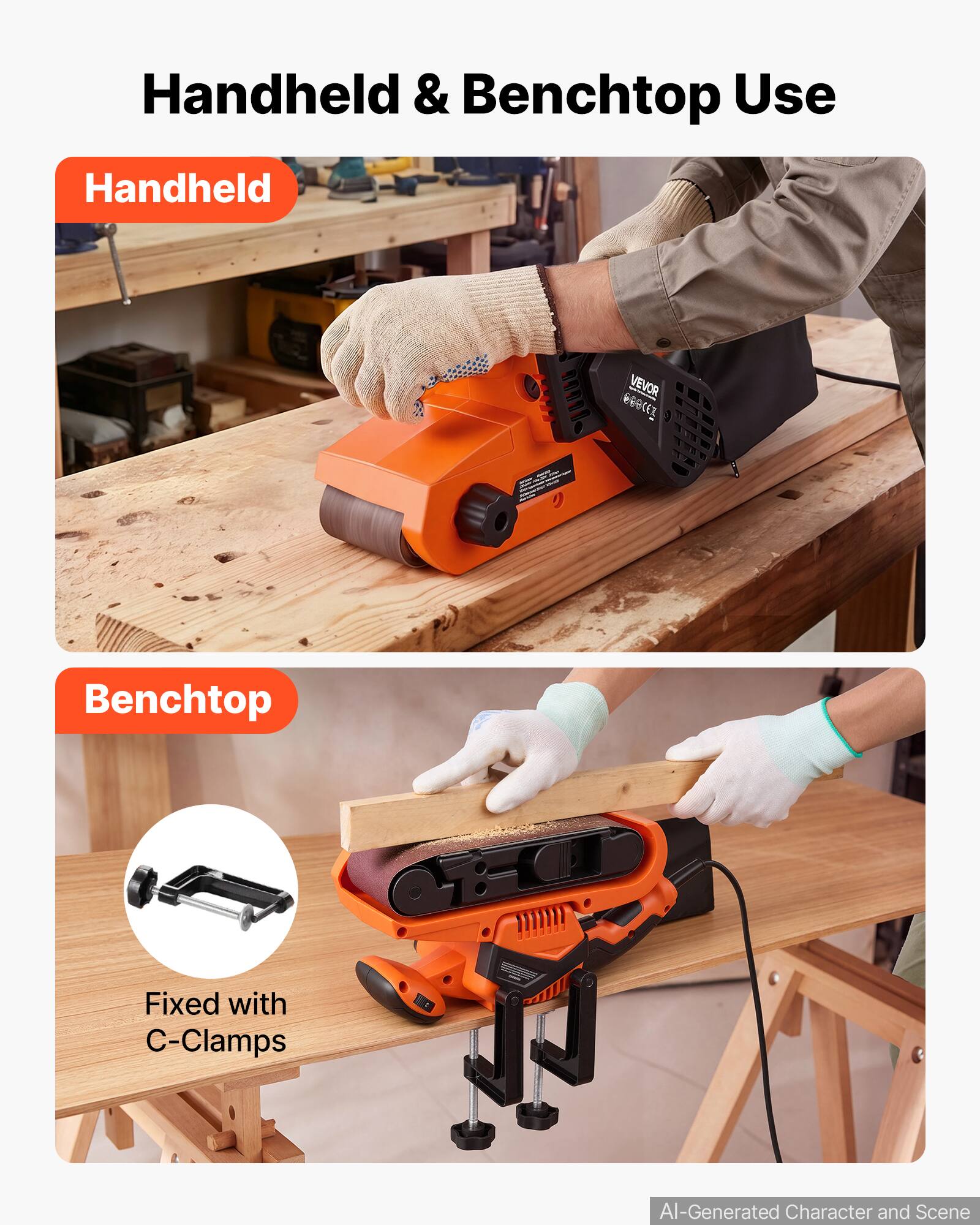Handheld & Benchtop Use

Handheld

Benchtop

Fixed with C-Clamps

AI-Generated Character and Scene