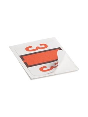 Alt View 6. Smead - BCCRN Color Coded Numeric Labels, 3, Dark Orange, 500/Roll - Orange.