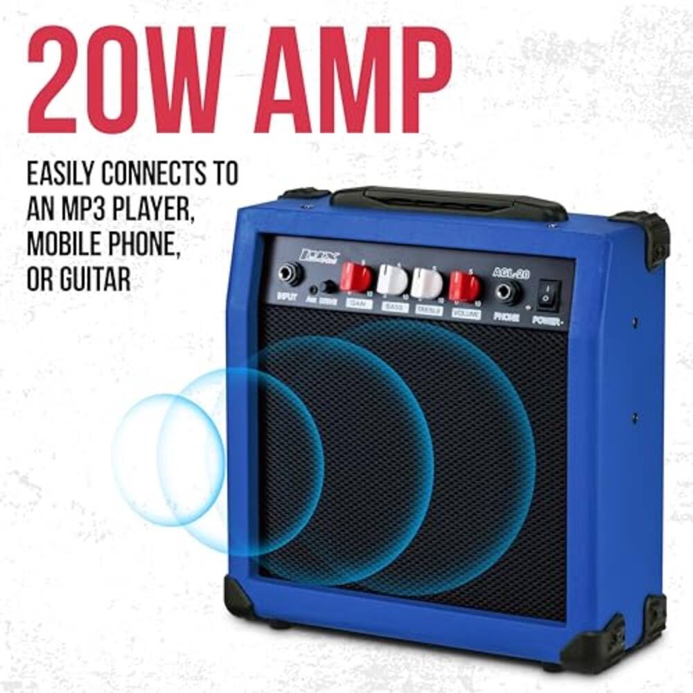 20W AMP

EASILY CONNECTS TO AN MP3 PLAYER, MOBILE PHONE, OR GUITAR
