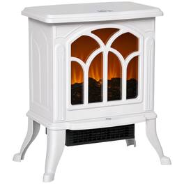 Resenkos - Electric Fireplace Heater, Freestanding Fireplace Stove with Realistic Logs and Flame Effect - White