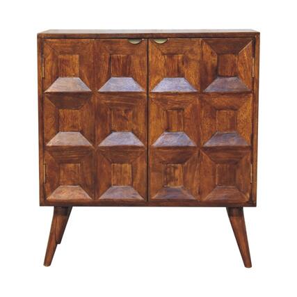 Front. Artisan Furniture - Artisan Furniture Solid Wood Quad Cabinet, Brown - Brown.
