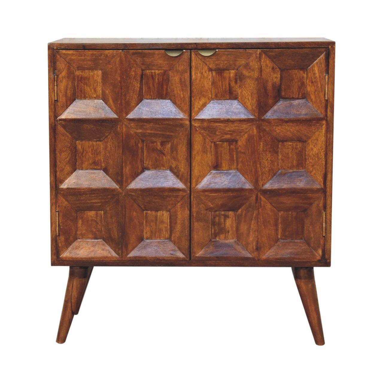 Front. Artisan Furniture - Artisan Furniture Solid Wood Quad Cabinet, Brown - Brown.