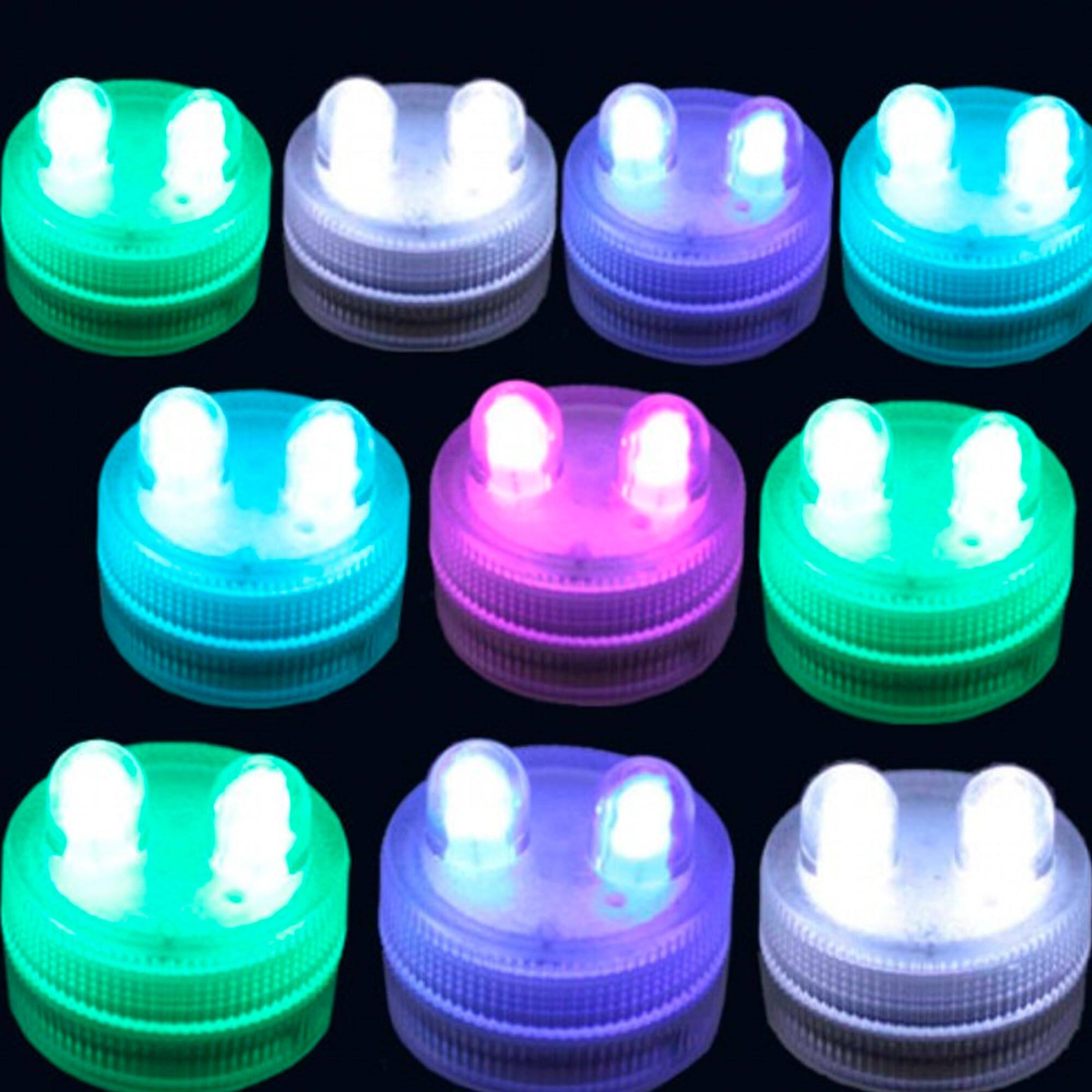 Alt View 4. HQRP - HQRP 10-Pack Mini Submersible LED Tea Lights RGB Waterproof Flameless Candles Battery Operated Accent Decor for Holidays.