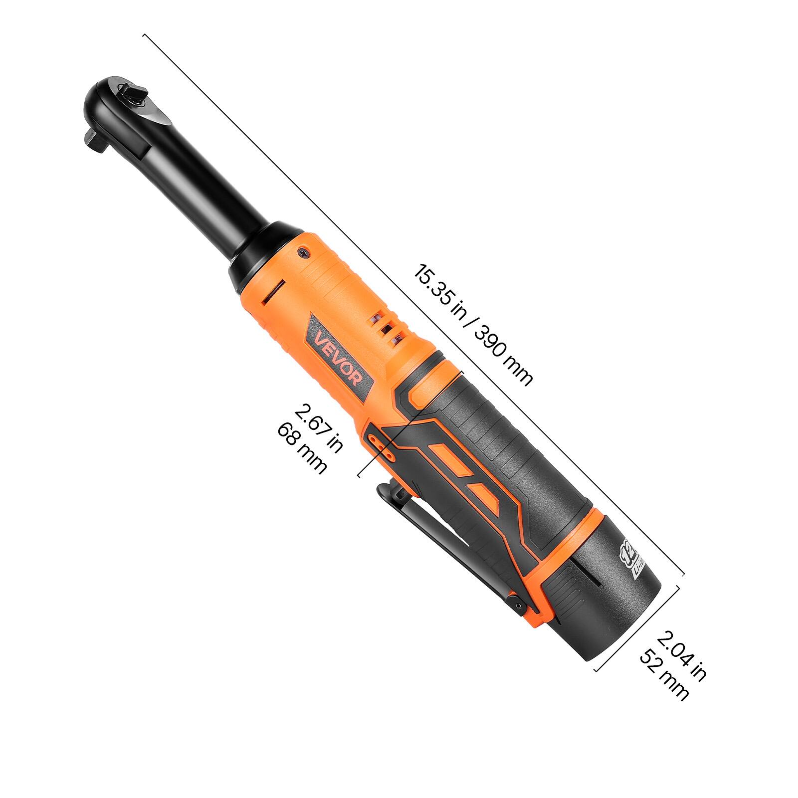 I 15.35 in I VEVOR 390 mm 2. 2.67 68 in mm CD   2. 2.04 52 in mm