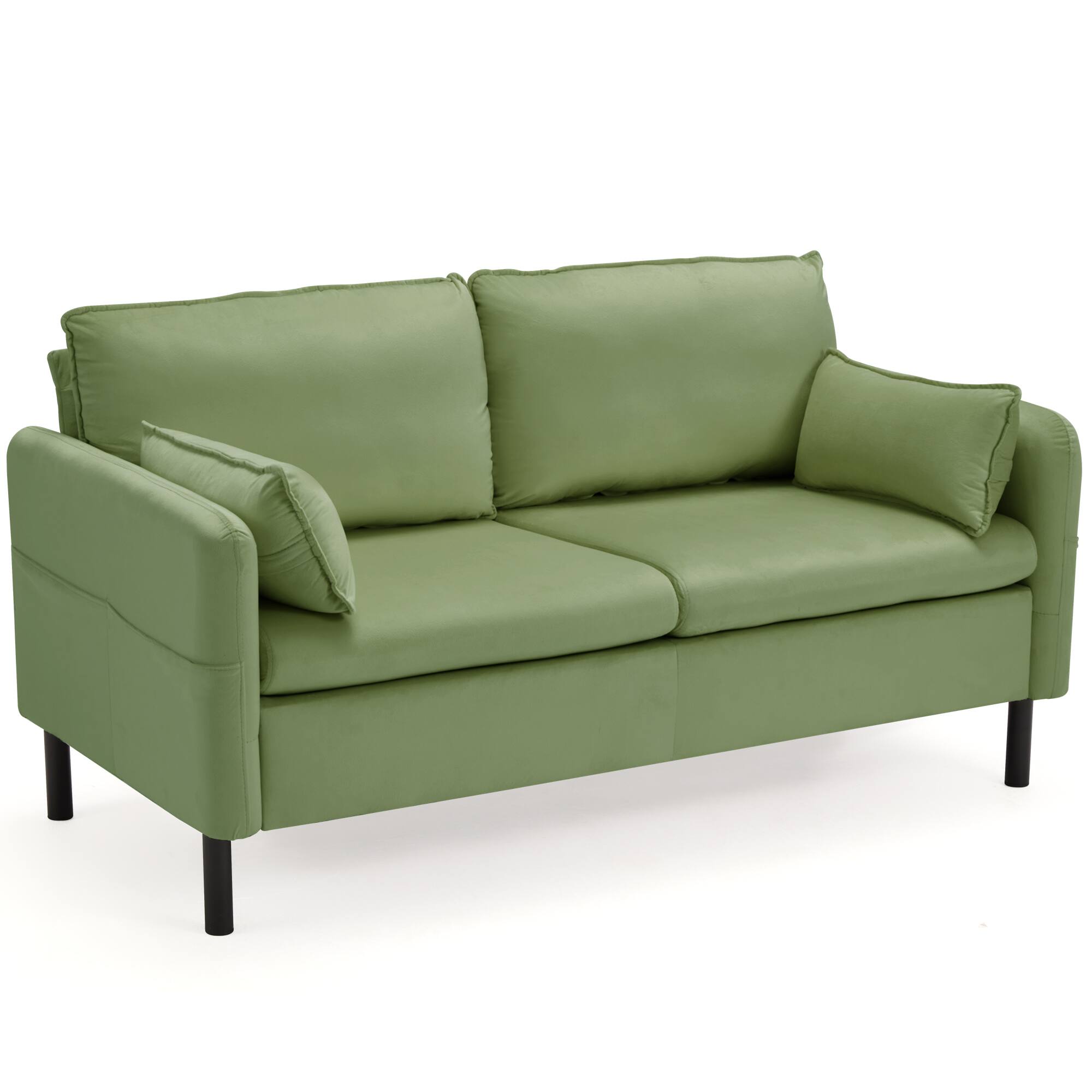U-HOMY - Modern Loveseat Sofa with Storage Pockets and Cushions – Small Space 2-Seater Couch for Living Room - Green price history on PriceWatchPro