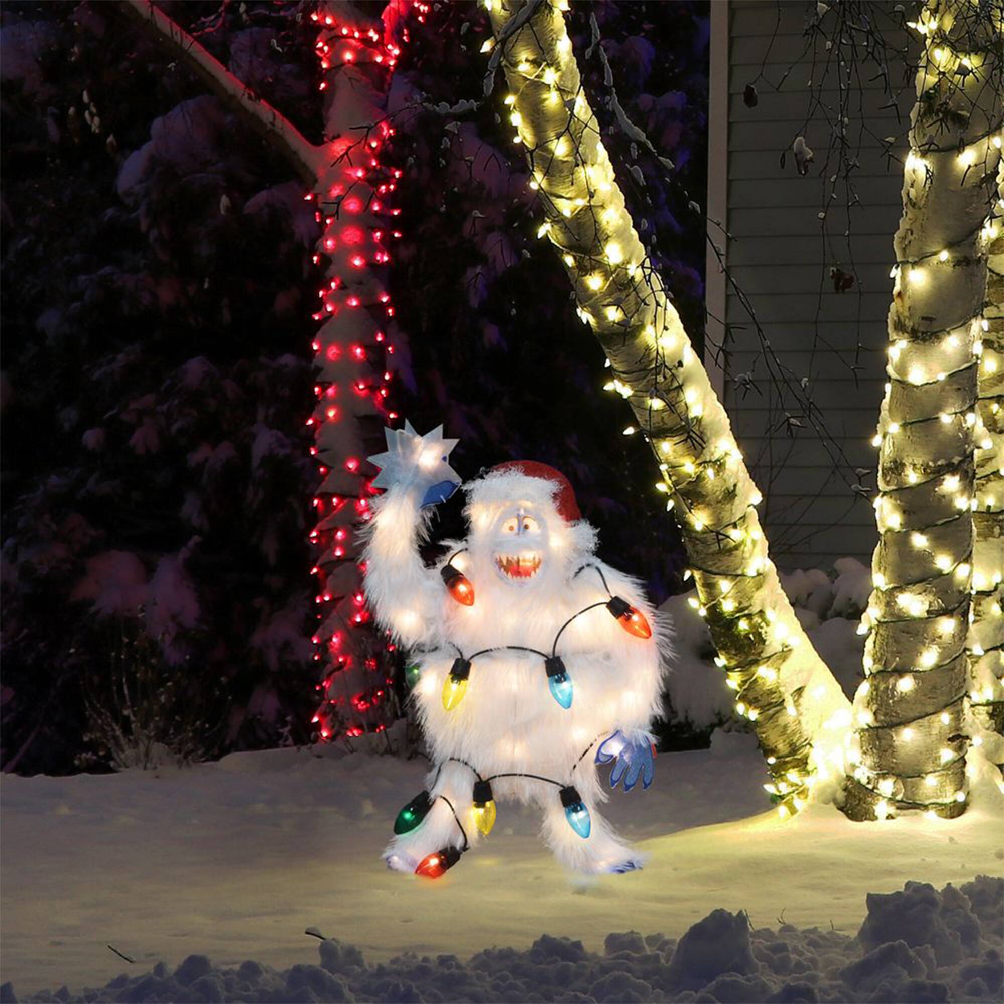 Alt View 4. ProductWorks - ProductWorks 32 Inch Bumble Pre-Lit Christmas Yard Ornament Holiday Decoration - Black.