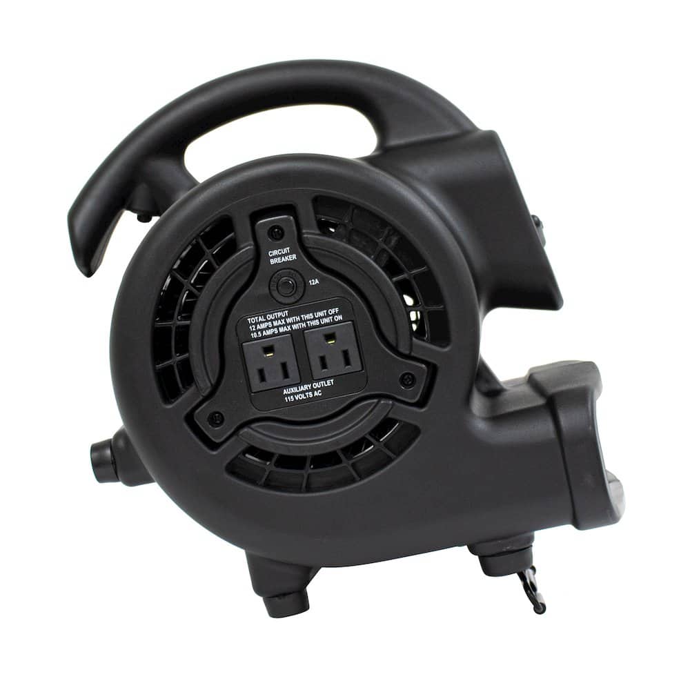 XPOWER - P-80A 600 CFM Multi-Purpose Mini Air Mover, Utility Fan, Dryer, Blower - Black