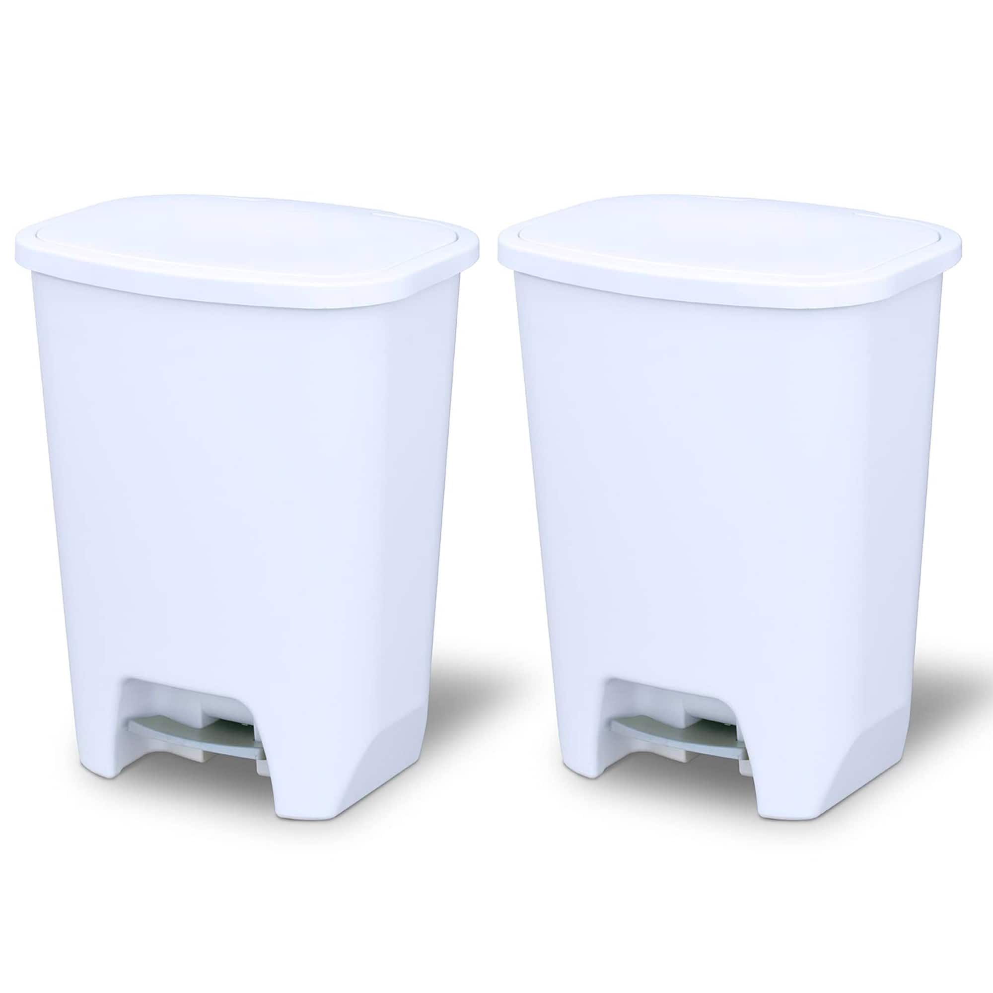 Glad - Kitchen Trash Can with Lid and Garbage Bag Rings, 20 Gal, 2 Pack - White price history on PriceWatchPro