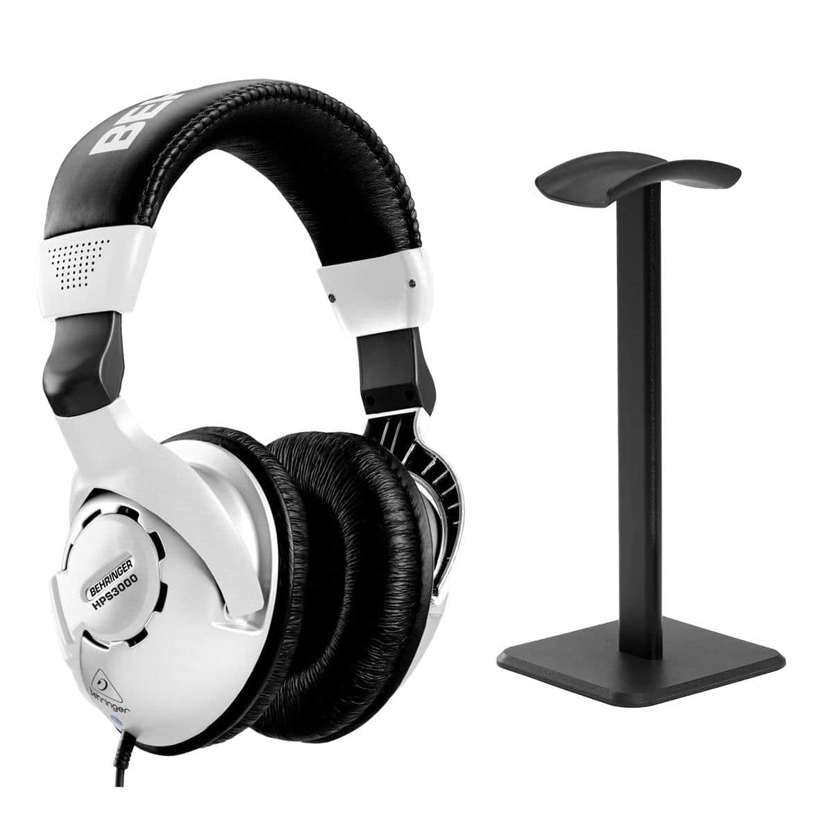 Bundle - Behringer - HPS3000 Closed-Back Over-Ear High-Performance Studio Headphones, with Desktop Headphone Stand