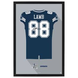 Sporticulture - CeeDee Lamb Dallas Cowboys 27" x 39" Framed Jersey Print - Blue