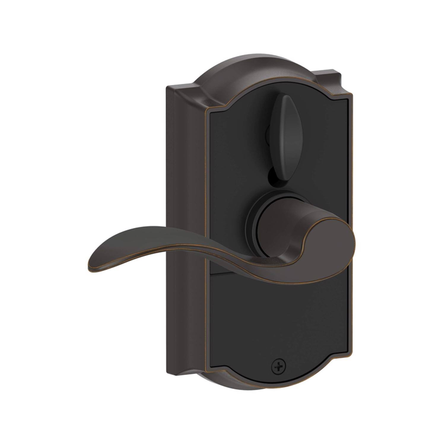 Angle. Schlage - Schlage Aged Bronze Steel Electric Touch Screen Entry Lock - Aged Bronze.