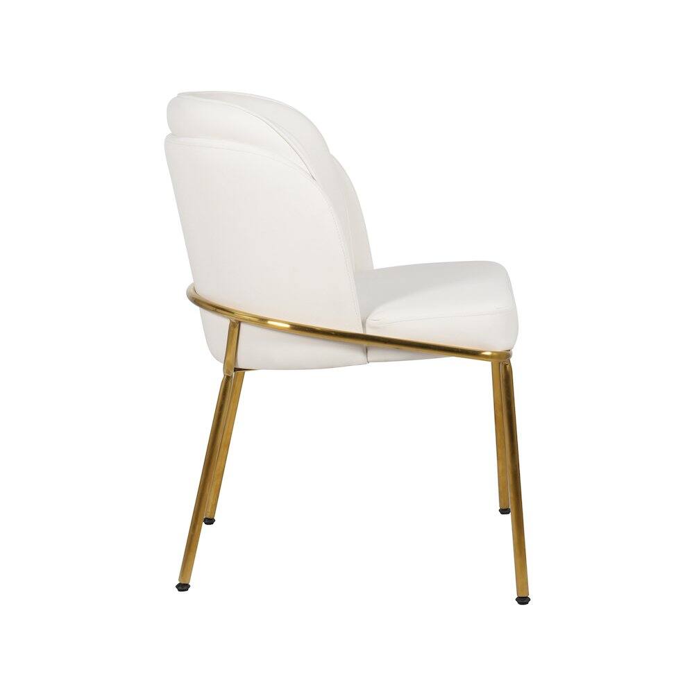 Alt View 3. Meridian Furniture - Jagger White Vegan Leather Dining Chair, Set of 2 - White.