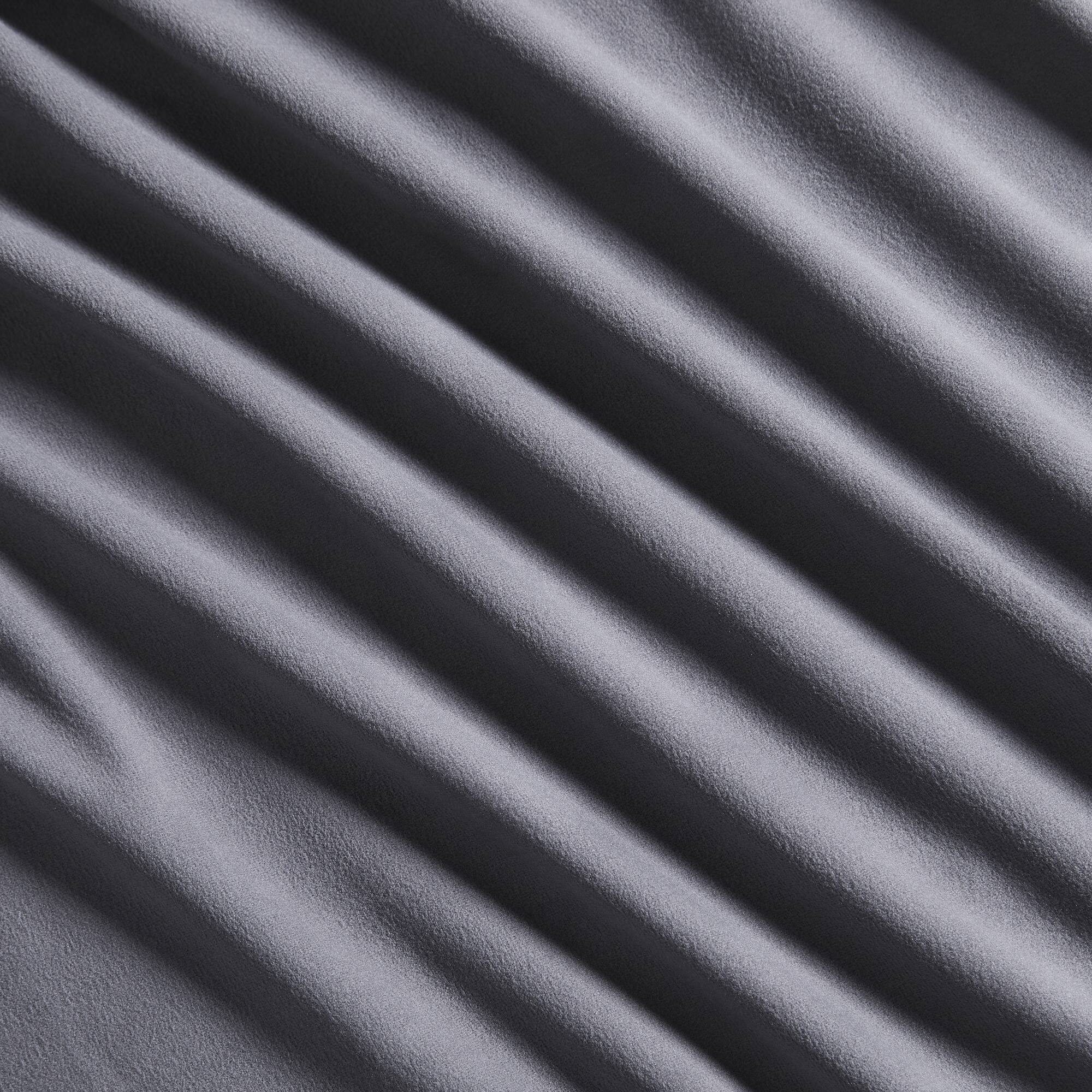 Back. Sweet Home Collection - Solid Flannel Fitted Sheet, Bottom Sheets with Built in Sheet Straps, Twin - Grey.