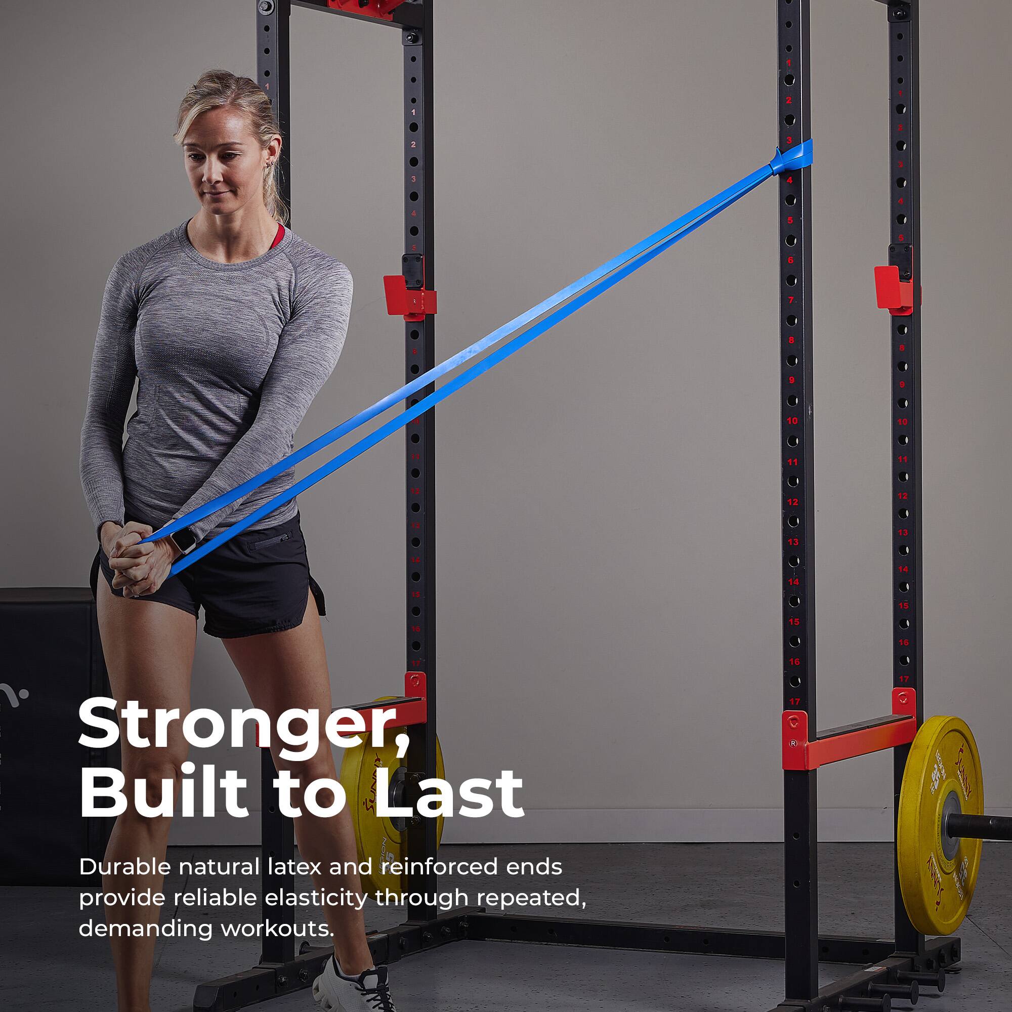 2
3
5
7
9
10
11
12
13
13
14
5
15
I
E
Stronger, Built to Last
16 17 R
17 V
Durable natural latex and reinforced ends provide reliable elasticity through repeated, demanding workouts.