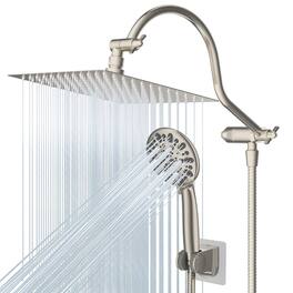 Dazzed Corner - 8'' Rainfall Shower Head & Handheld Combo - Brushed Nickel