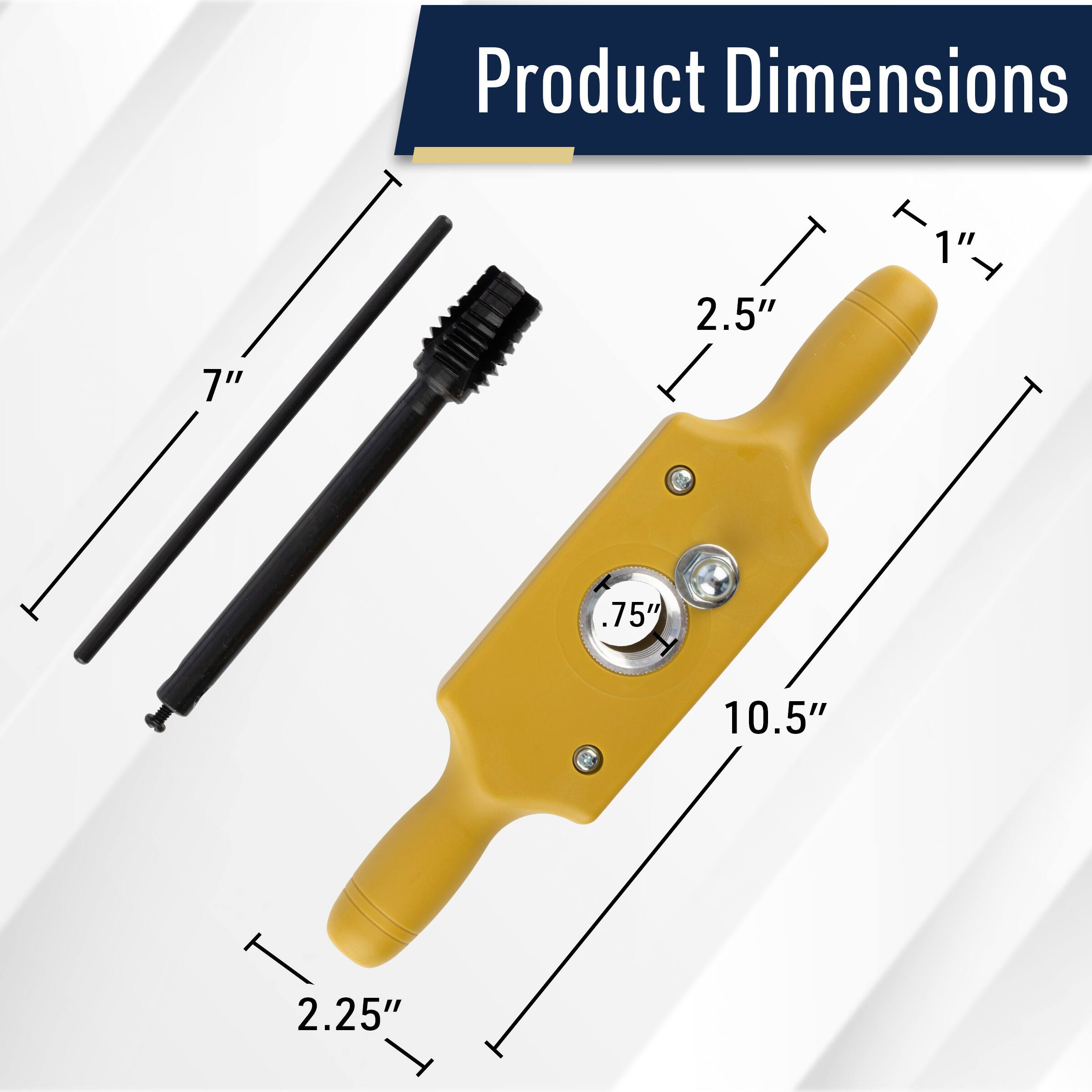Product Dimensions: 10.5", 2.25", 2.5", 7", .75"