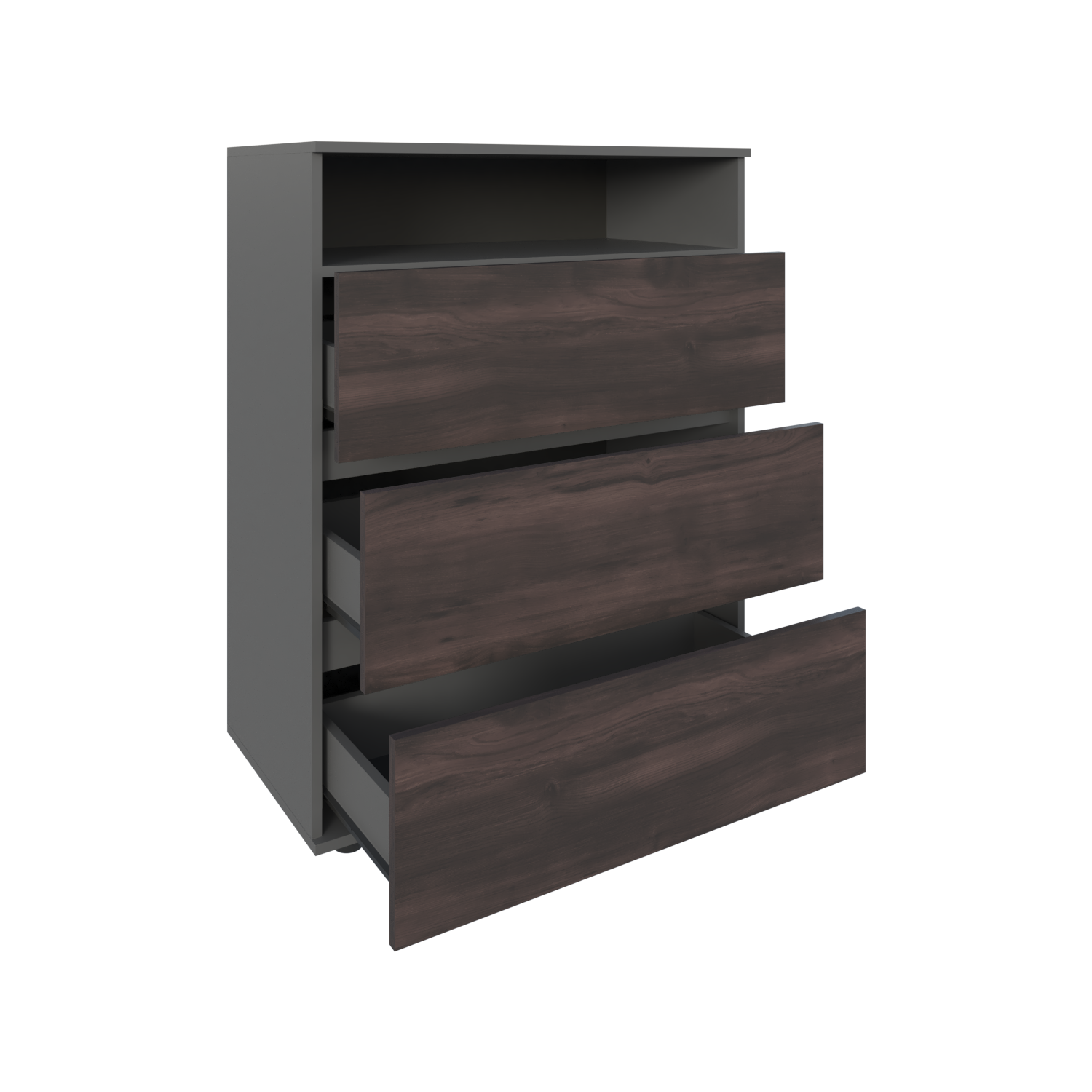 Left. TinyHomie - Aberdeen Drawer Bedroom Matt Gray - Gray.