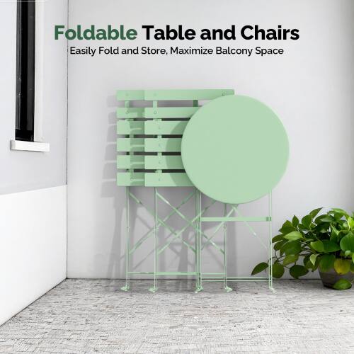 Foldable Table and Chairs  
Easily Fold and Store, Maximize Balcony Space