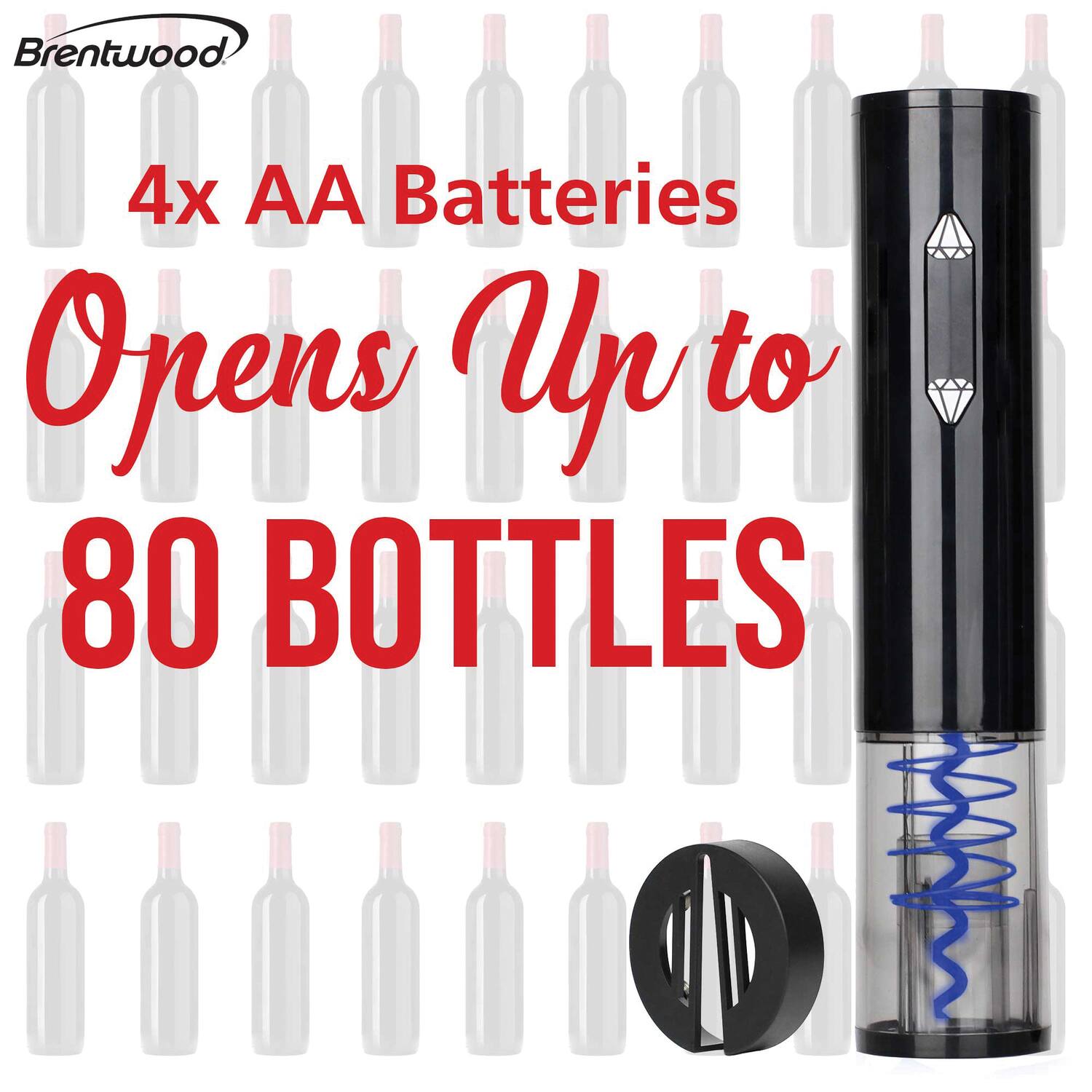 Brentwood

4x AA Batteries

Opens Up to 80 Bottles