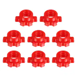 Unique Bargains - Dumbbell Collars, Barbell Spin Lock Hex Nuts Anti Slip Weight Clip 1" 8pcs Plastic for 1" Barbell/Dumbbell - Red