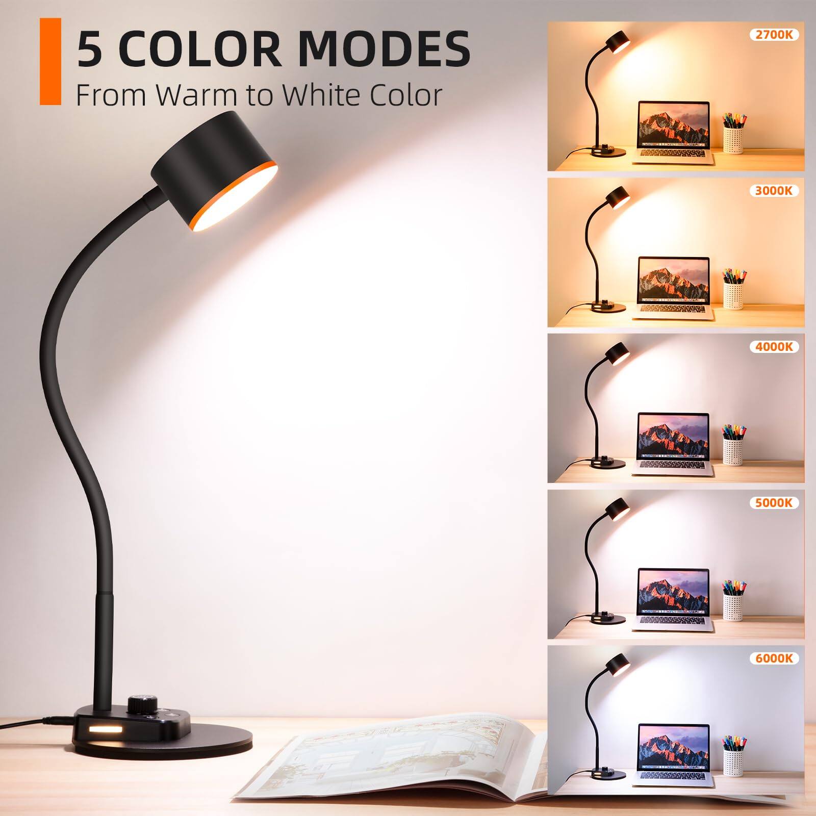 5 COLOR MODES  
From Warm to White Color  
2700K 3000K 4000K 5000K 6000K