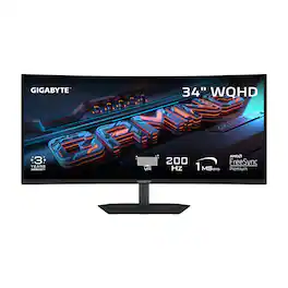 GIGABYTE - G34WQC2 - 34" VA Curved Gaming Monitor - Black