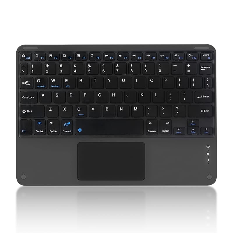 Cluzine - 10 Inch Square Key Bluetooth Touch Keyboard Magnetic Magic Wireless Keyboard for Mac iOS Android Windows - Black