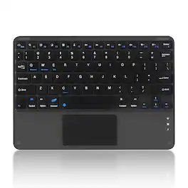 Cluzine - 10 Inch Square Key Bluetooth Touch Keyboard Magnetic Magic Wireless Keyboard for Mac iOS Android Windows - Black