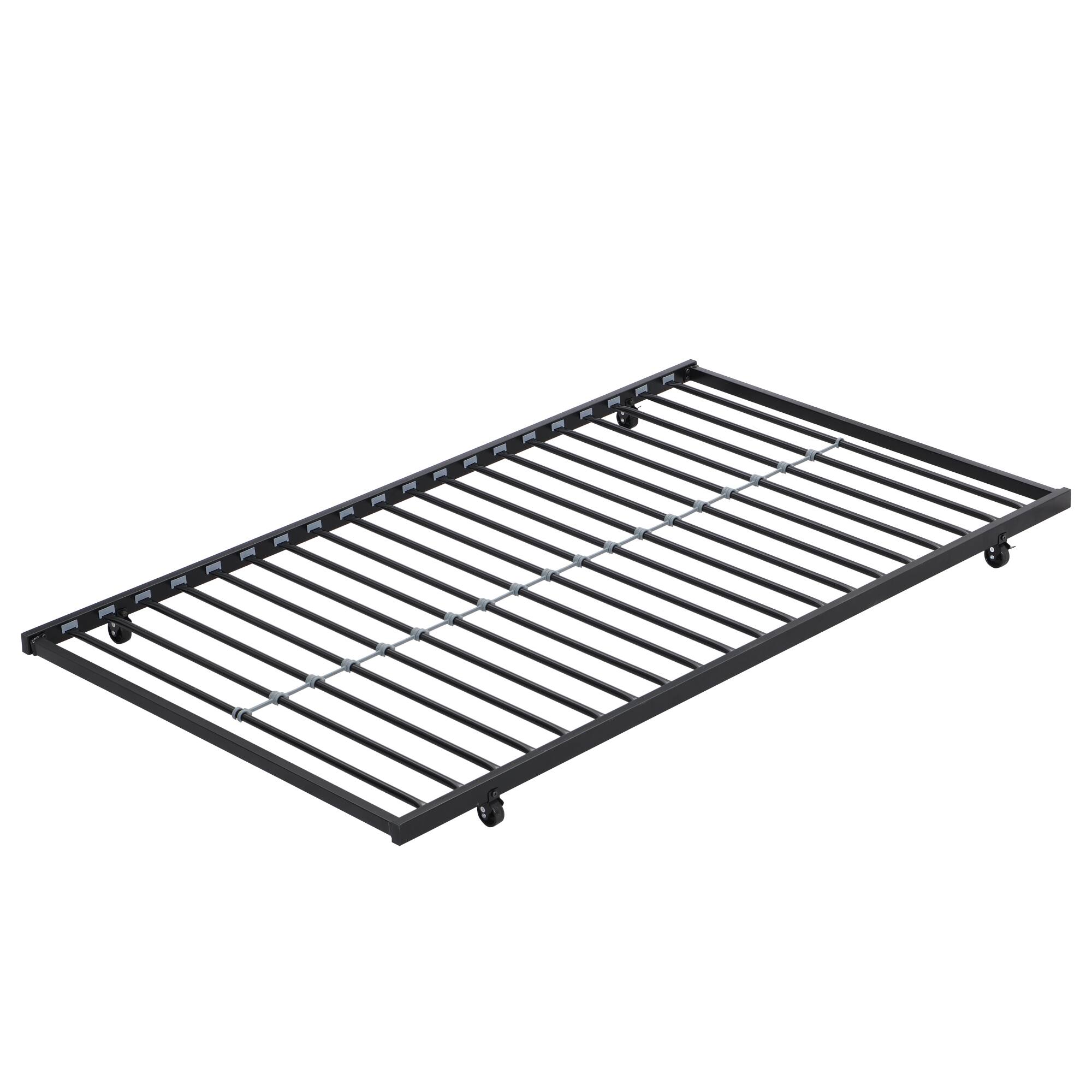 Alt View 8. GOODSILO - Space-Saving Twin Over Twin Metal Bunk Bed with Trundle for Kids and Teens Bedroom - Black.