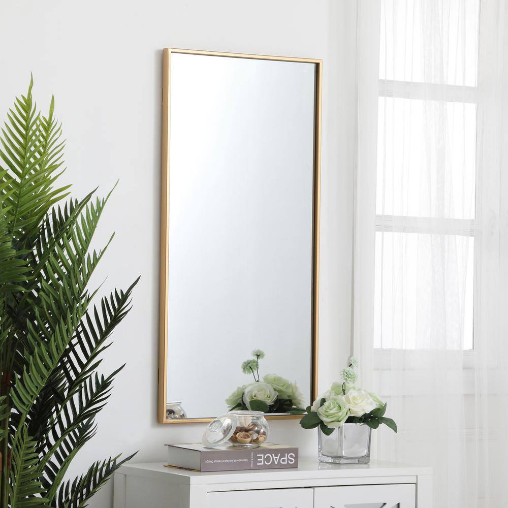 Alt View 10. Elegant Decor - Metal frame rectangle mirror 18 inch in Brass - Brass.