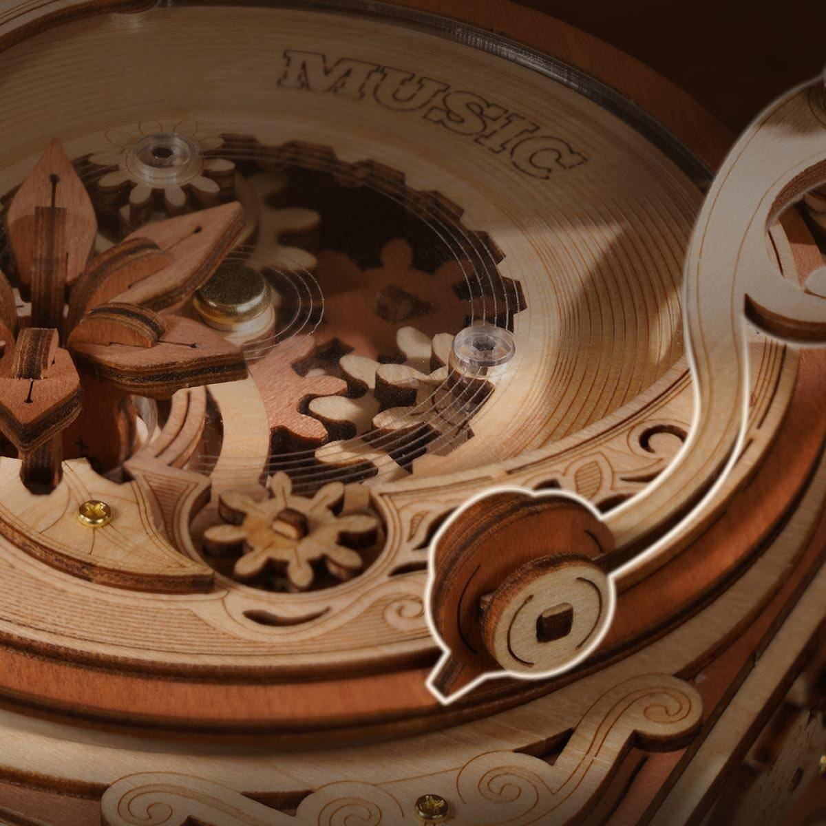Alt View 2. ROKR - ROKR 3D Wooden Puzzles Diva Phonograph Music Box Mechanical Model Kit to Build, AMK82.