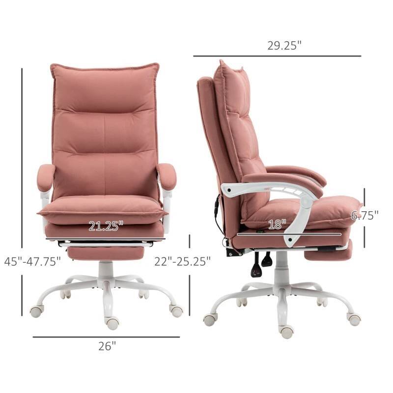- Height: 29.25"
- Width: 21.25"
- Depth: 22"-25.25"
- Seat Height: 18"
- Armrest Height: 6.75"
- Back Height: 45"-47.75"
- Base Width: 26"